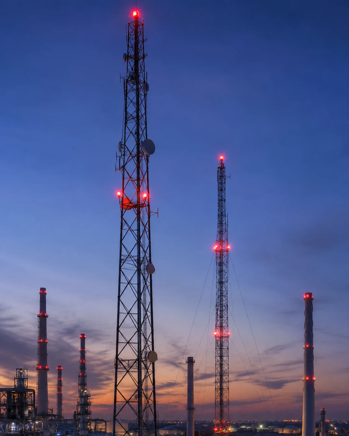 Aviation obstruction lights on telecom towers