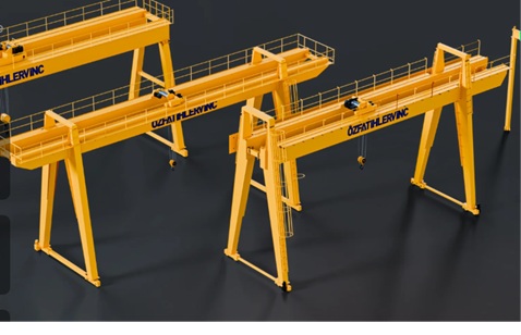 Gantry crane at industrial shipyard